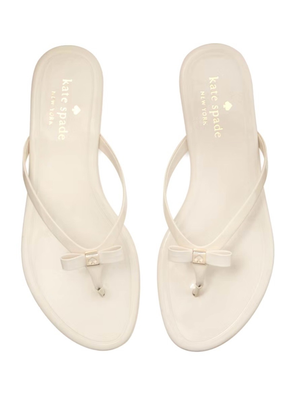 KATE SPADE New York Tatum Sandal flat minimalist thong, ivory